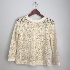 Banana Republic | NWT Sheer Lace Cream Blouse